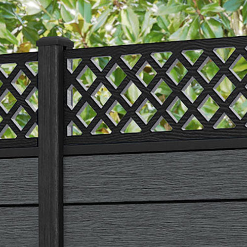 Fusion Hive Fence Panel - Dark Grey - with our composite posts