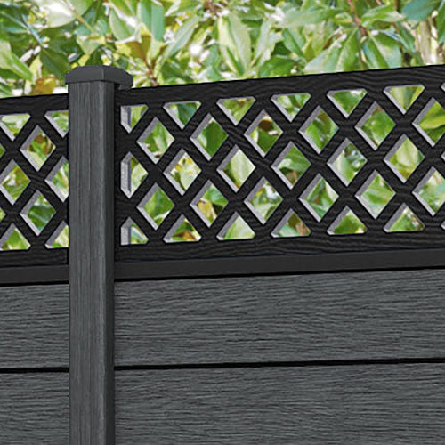 Fusion Hive Fence Panel - Dark Grey - with our composite posts