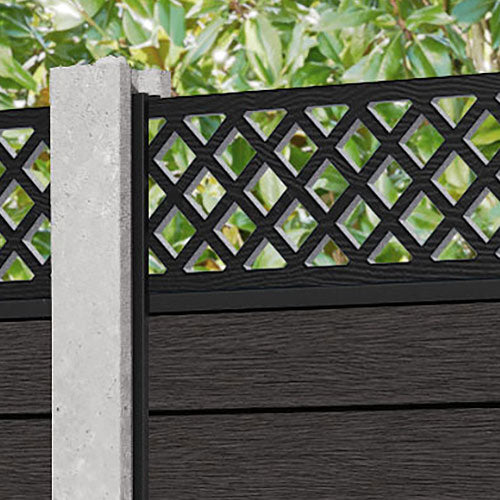 Fusion Hive Fence Panel - Dark Oak - for existing concrete posts