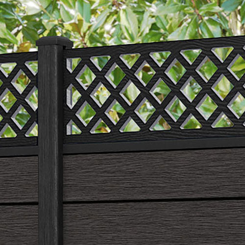 Fusion Hive Fence Panel - Dark Oak - with our composite posts