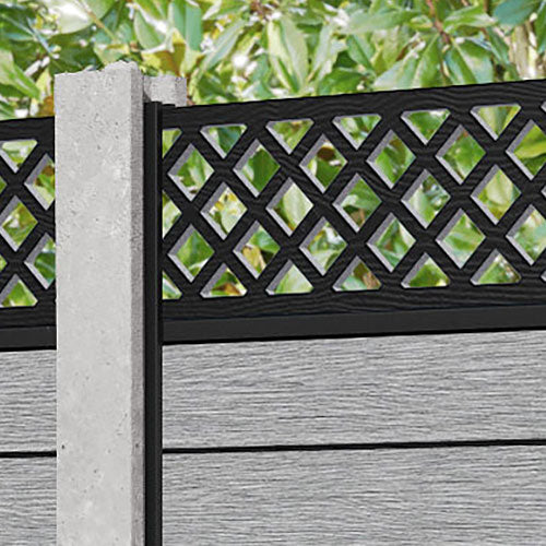 Fusion Hive Fence Panel - Light Grey - for existing concrete posts
