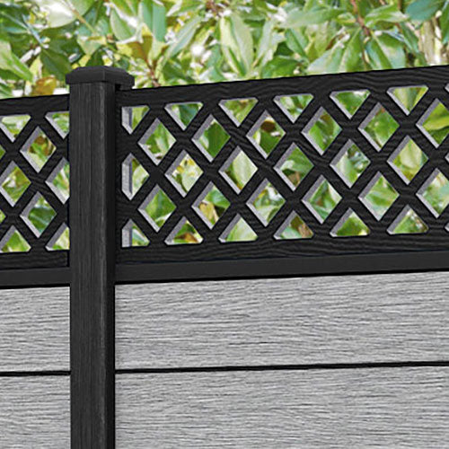 Fusion Hive Fence Panel - Light Grey - with our composite posts