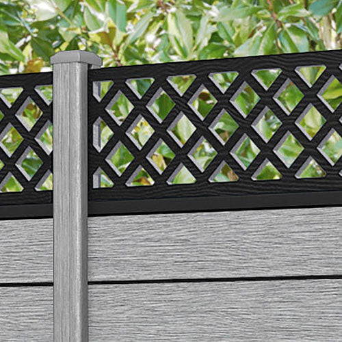 Fusion Hive Fence Panel - Light Grey - with our composite posts
