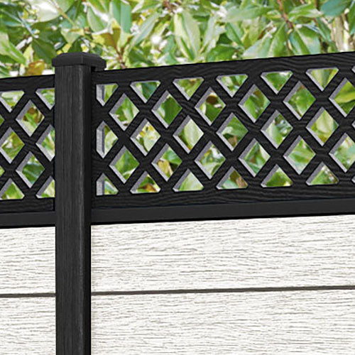 Fusion Hive Fence Panel - Light Stone - with our composite posts