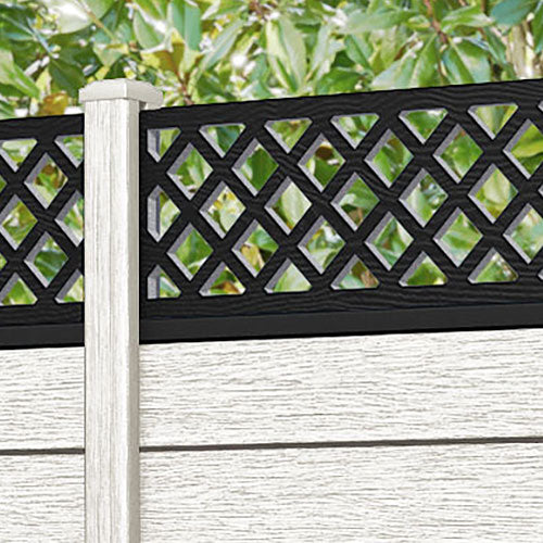 Fusion Hive Fence Panel - Light Stone - with our composite posts