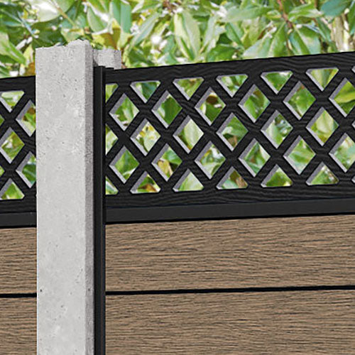 Fusion Hive Fence Panel - Teak - for existing concrete posts