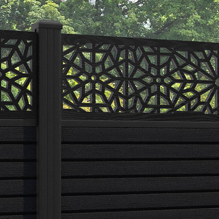 Hudson Alnara Fence Panel - Black - with our aluminium posts