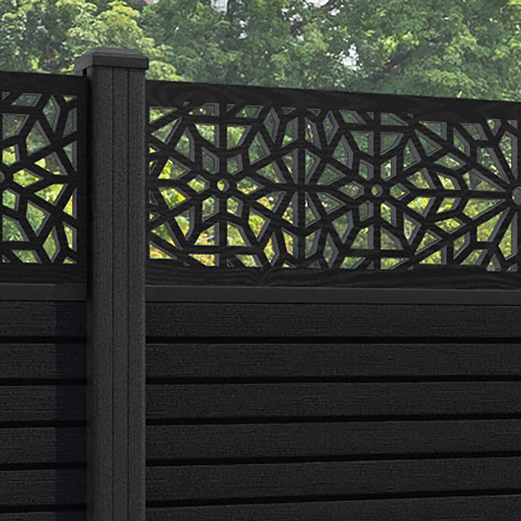 Hudson Alnara Fence Panel - Black - with our composite posts
