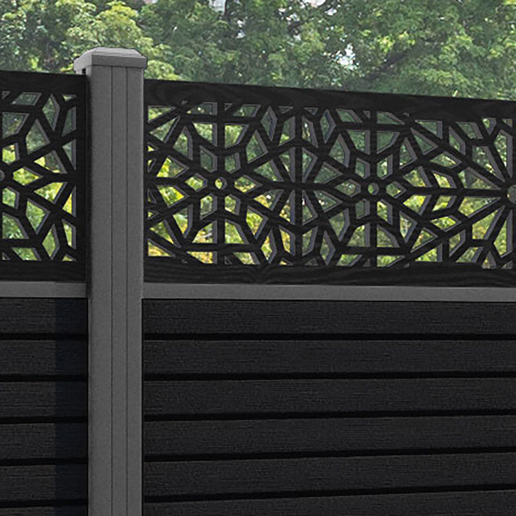 Hudson Alnara Fence Panel - Black - with our aluminium posts