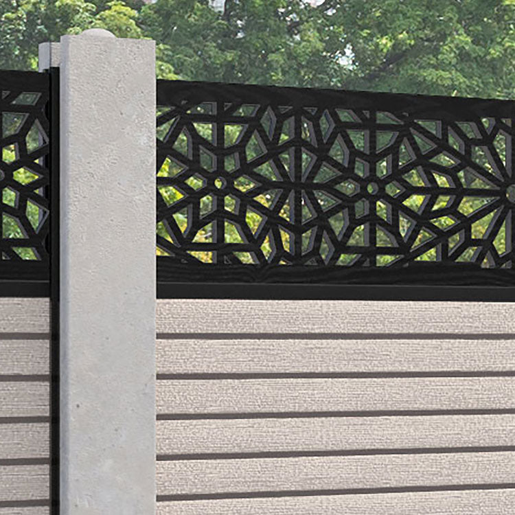 Hudson Alnara Fence Panel - Mid Stone - for existing concrete posts