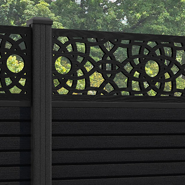 Hudson Ambar Fence Panel - Black - with our composite posts