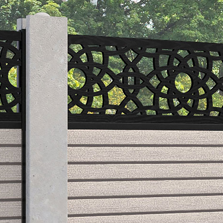 Hudson Ambar Fence Panel - Mid Stone - for existing concrete posts