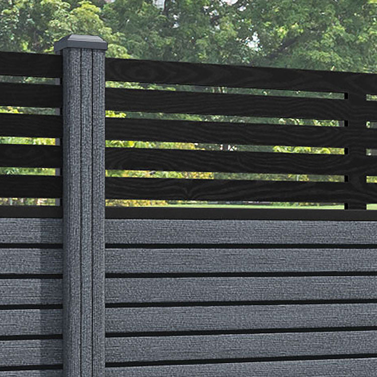 Hudson Aspen Fence Panel - Anthracite - with our composite posts