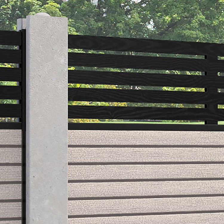 Hudson Aspen Fence Panel - Mid Stone - for existing concrete posts
