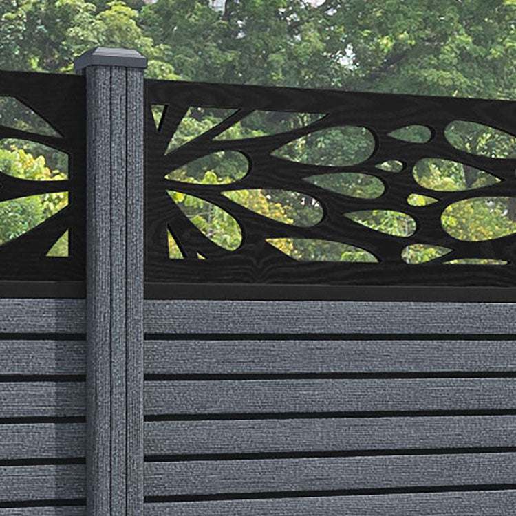 Hudson Blossom Fence Panel - Anthracite - with our composite posts