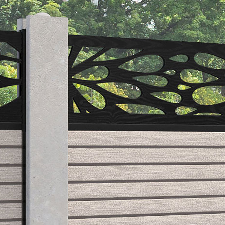 Hudson Blossom Fence Panel - Mid Stone - for existing concrete posts