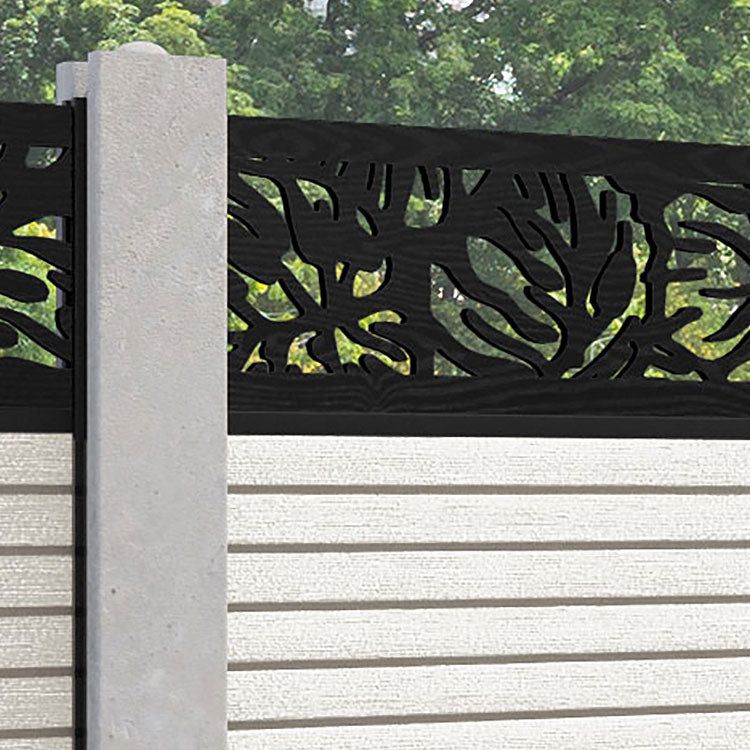 Hudson Botanic Fence Panel - Light Stone - for existing concrete posts