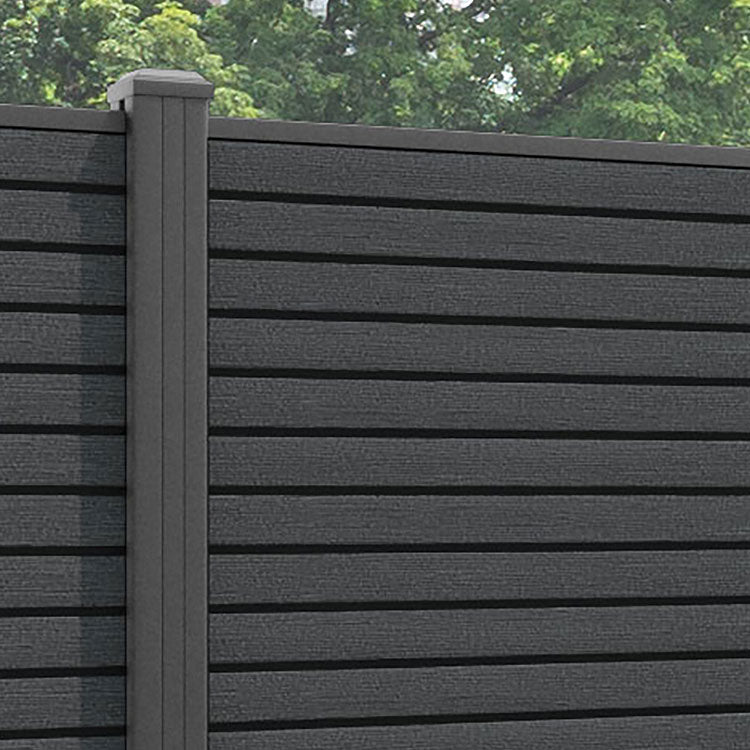 Hudson Fence Panel - Dark grey - with our aluminium posts