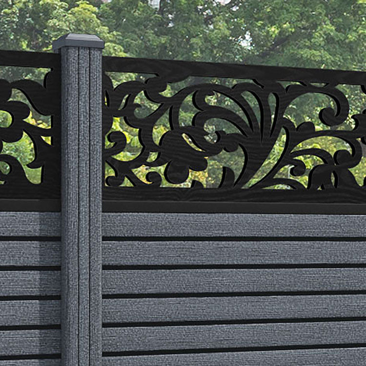 Hudson Eden Fence Panel - Anthracite - with our composite posts