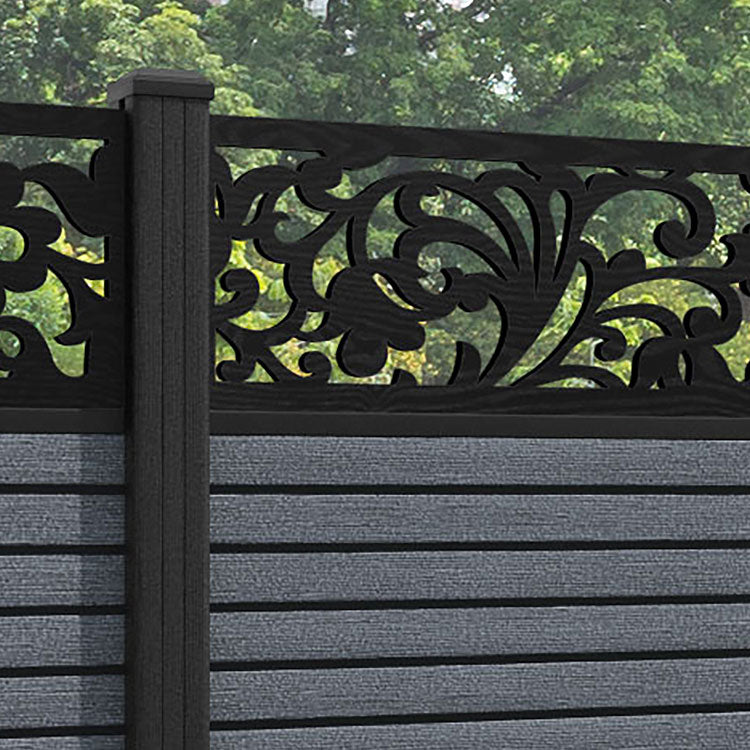 Hudson Eden Fence Panel - Anthracite - with our composite posts