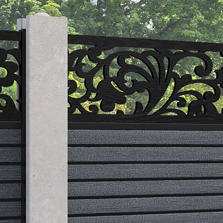 Hudson Eden Fence Panel - Anthracite - for existing concrete posts