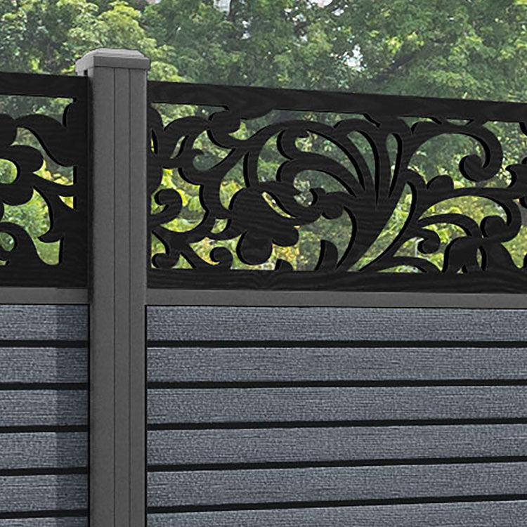 Hudson Eden Fence Panel - Anthracite - with our aluminium posts