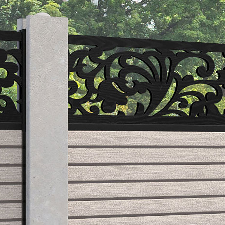 Hudson Eden Fence Panel - Mid Stone - for existing concrete posts