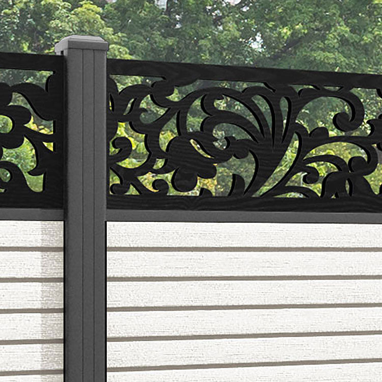 Hudson Eden Fence Panel - Light Stone - with our aluminium posts