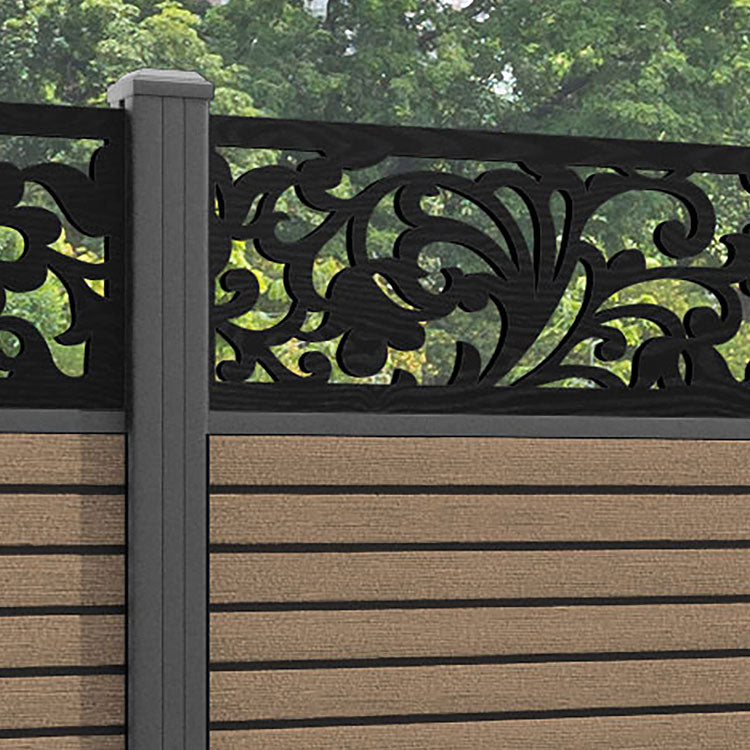 Hudson Eden Fence Panel - Teak - with our aluminium posts