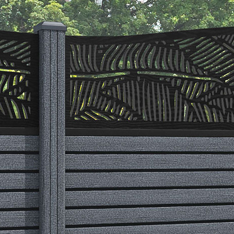 Hudson Feather Curved Top Fence Panel - Anthracite - with our composite posts