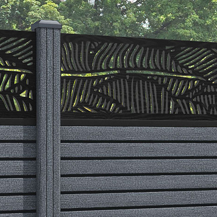 Hudson Feather Fence Panel - Anthracite - with our composite posts