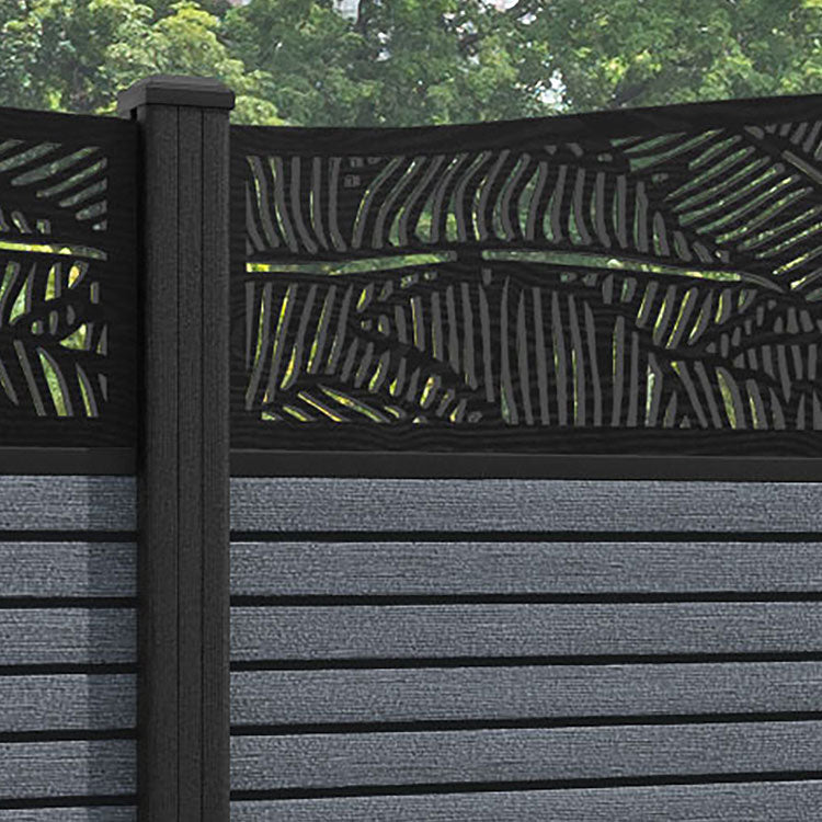 Hudson Feather Curved Top Fence Panel - Anthracite - with our composite posts