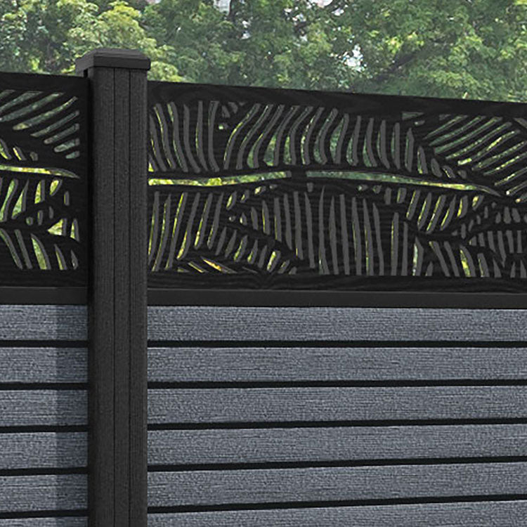 Hudson Feather Fence Panel - Anthracite - with our composite posts