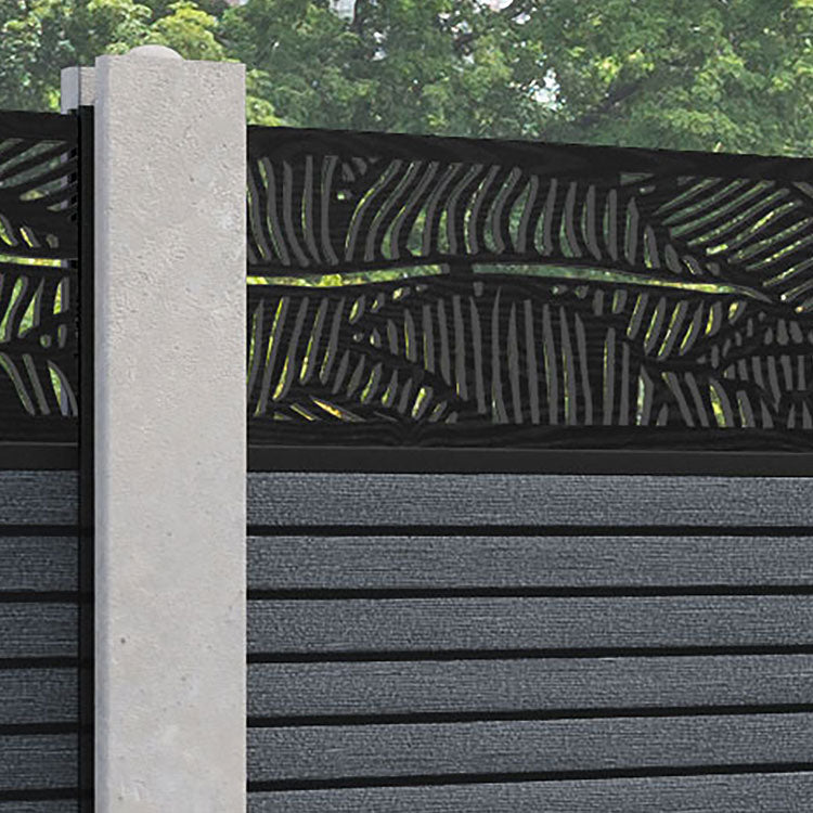 Hudson Feather Fence Panel - Anthracite - for existing concrete posts
