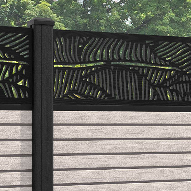 Hudson Feather Fence Panel - Mid Stone - with our composite posts