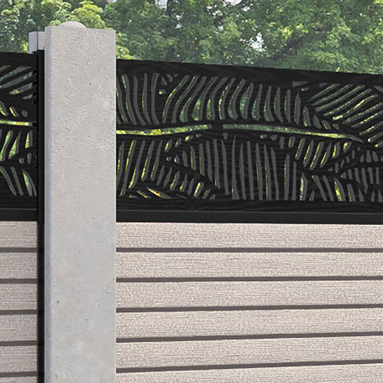 Hudson Feather Fence Panel - Mid Stone - for existing concrete posts