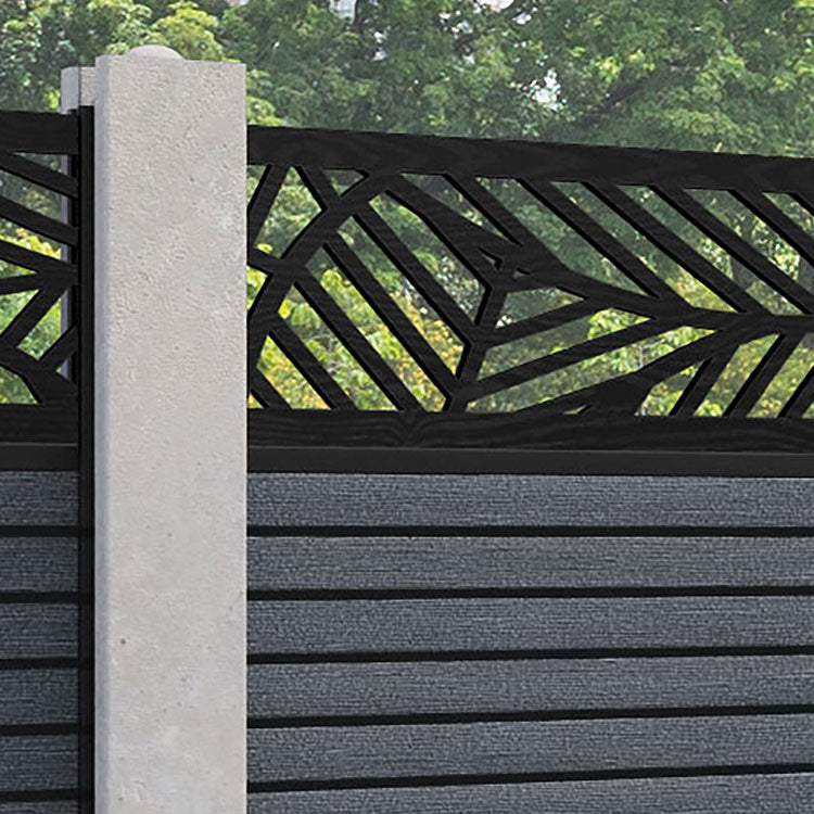 Hudson Habitat Fence Panel - Anthracite - for existing concrete posts