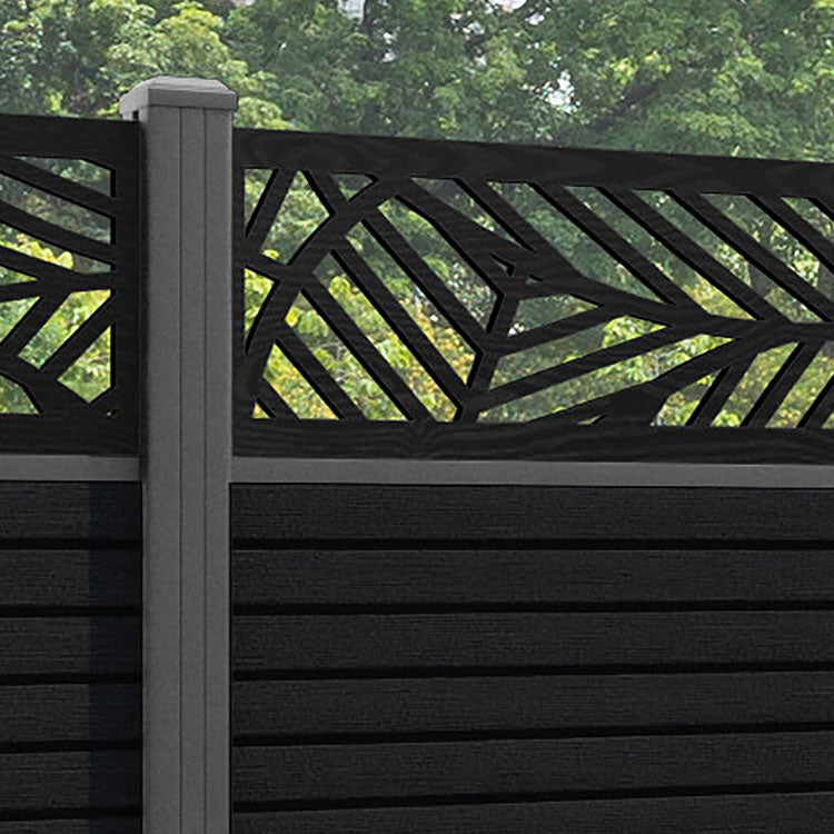 Hudson Habitat Fence Panel - Black - with our aluminium posts