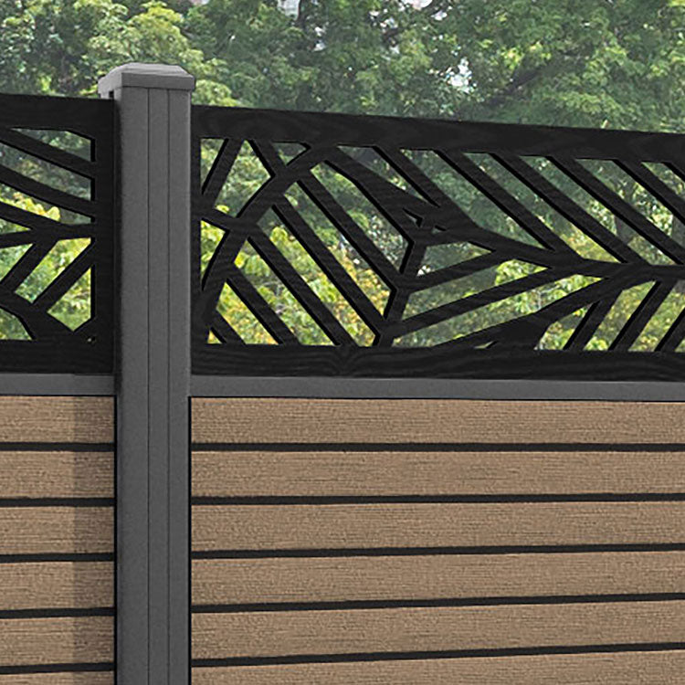 Hudson Habitat Fence Panel - Teak - with our aluminium posts