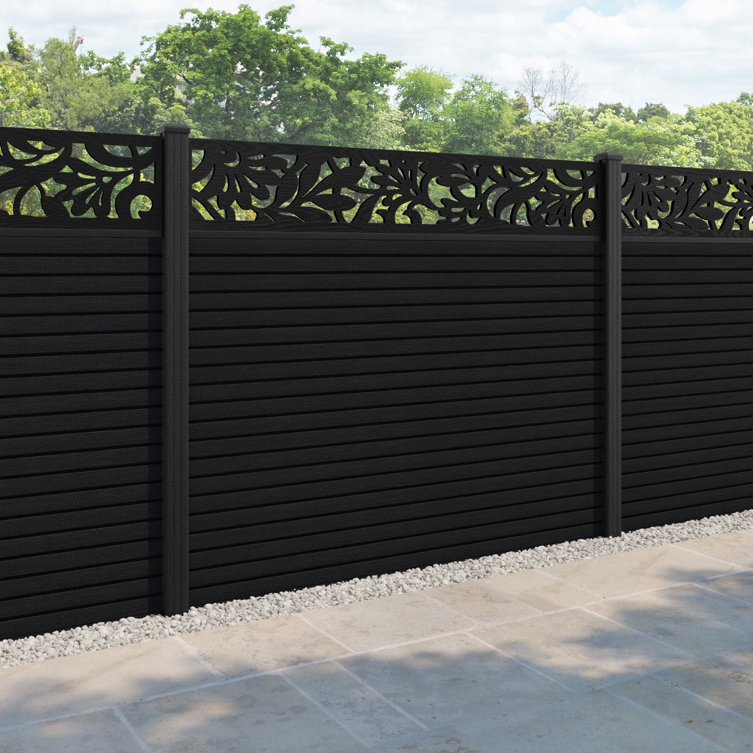Hudson Heritage Fence Panel - Black - with our composite posts