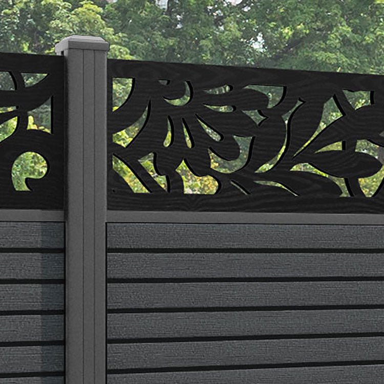 Hudson Heritage Fence Panel - Dark Grey - with our aluminium posts