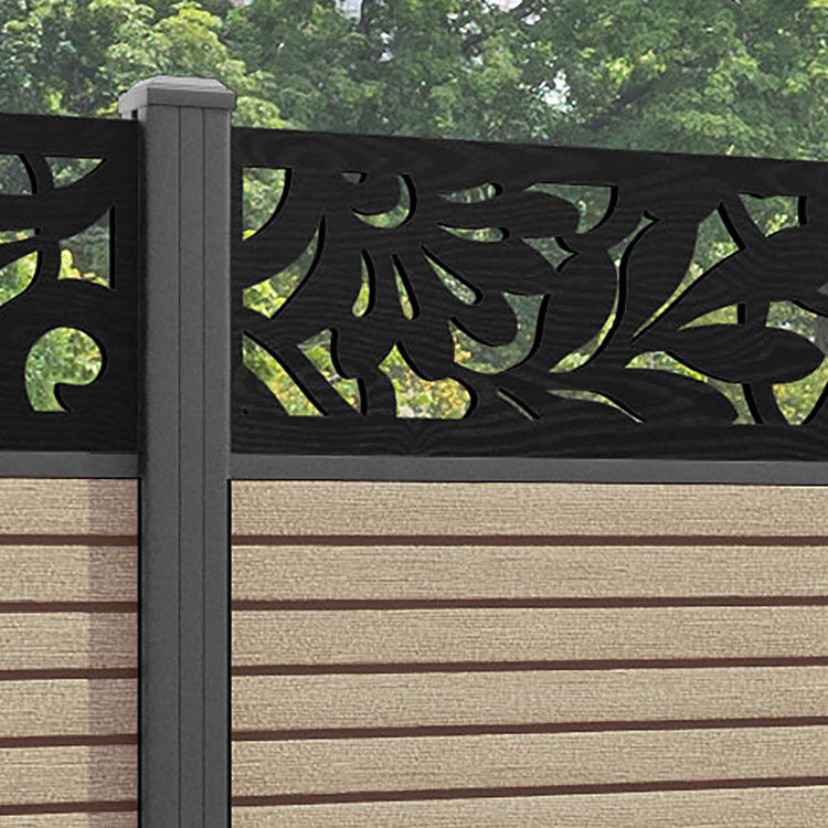 Hudson Heritage Fence Panel - Light Oak - with our aluminium posts