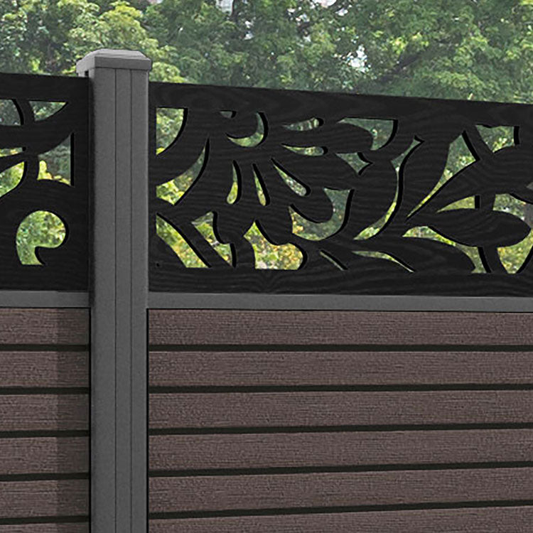 Hudson Heritage Fence Panel - Mid Brown - with our aluminium posts