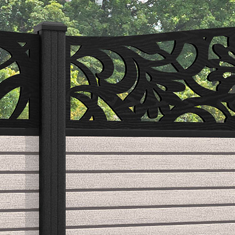 Hudson Heritage Curved Top Fence Panel - Mid Stone - with our composite posts