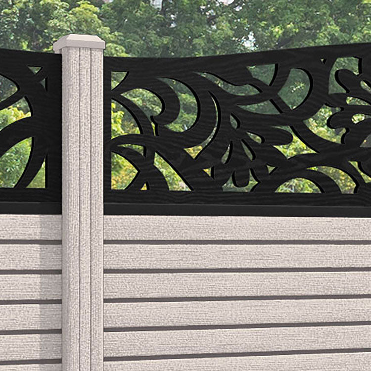 Hudson Heritage Curved Top Fence Panel - Mid Stone - with our composite posts