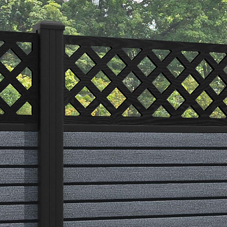 Hudson Hive Fence Panel - Anthracite - with our aluminium posts