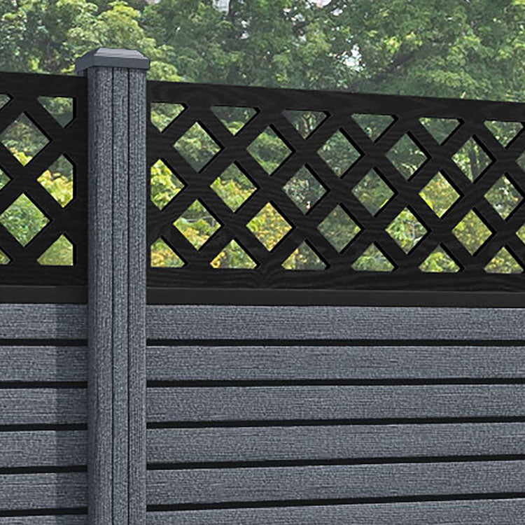 Hudson Hive Fence Panel - Anthracite - with our composite posts