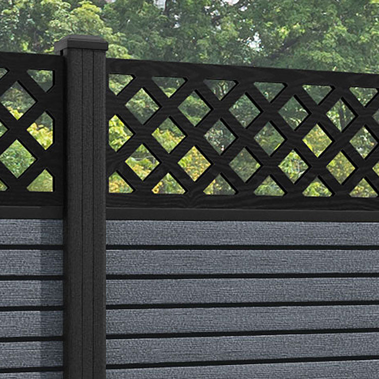 Hudson Hive Fence Panel - Anthracite - with our composite posts