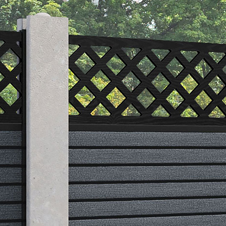 Hudson Hive Fence Panel - Anthracite - for existing concrete posts
