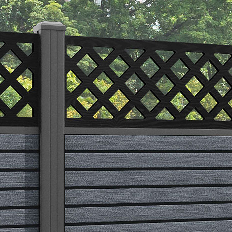 Hudson Hive Fence Panel - Anthracite - with our aluminium posts